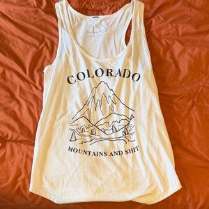 White Graphic Tank Top